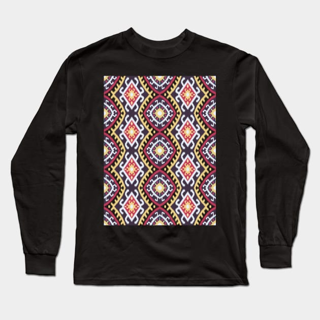 Abstract aztec tribal ikat pattern Long Sleeve T-Shirt by PaepaeEthnicDesign